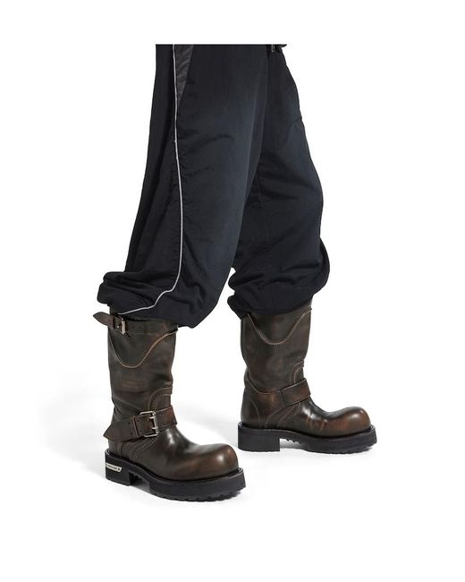 Balenciaga Black Venom Buckled-Strap Boots for men