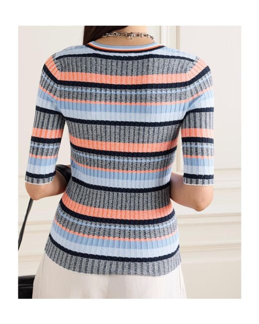 Veronica Beard Blue Striped Sweater