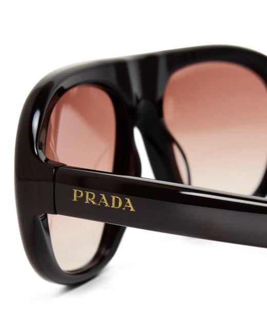 Prada Metallic 0Pr C05S Oversized Sunglasses