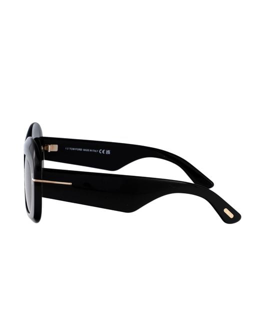 Tom Ford Black Eyewear Rectangle Frame Sunglasses