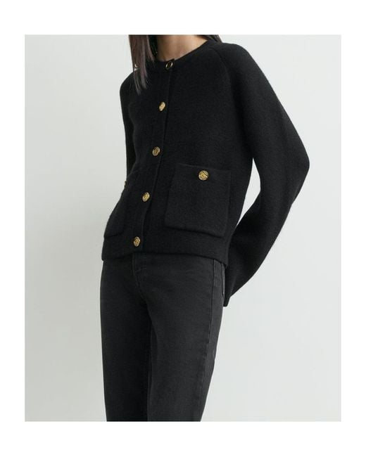 Totême Black Totême Buttoned Knitted Cardigan