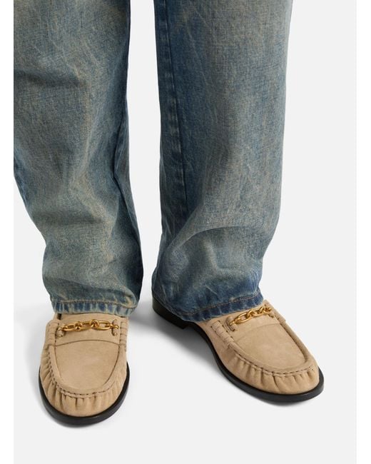 Balmain Natural Sync Suede Leather Loafers for men