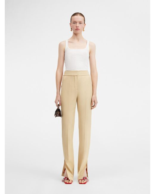 Jacquemus Natural Le Pantalon Tibau Slit Pants