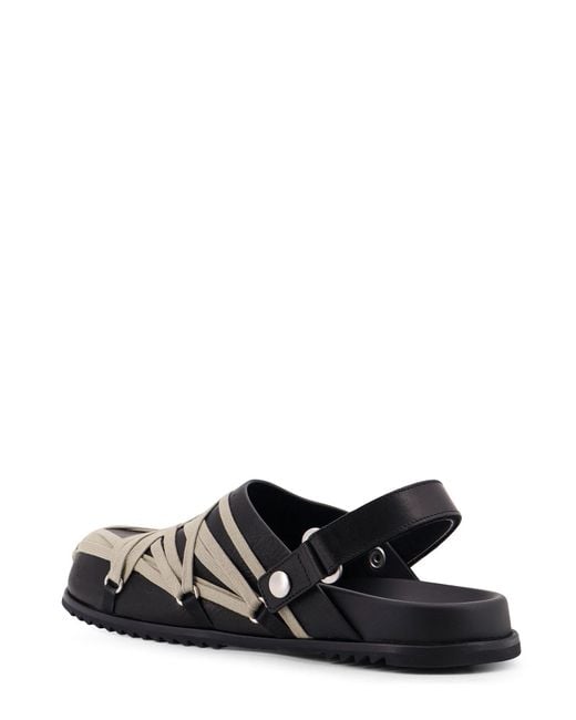 Rick Owens Black Megalaced Mules for men