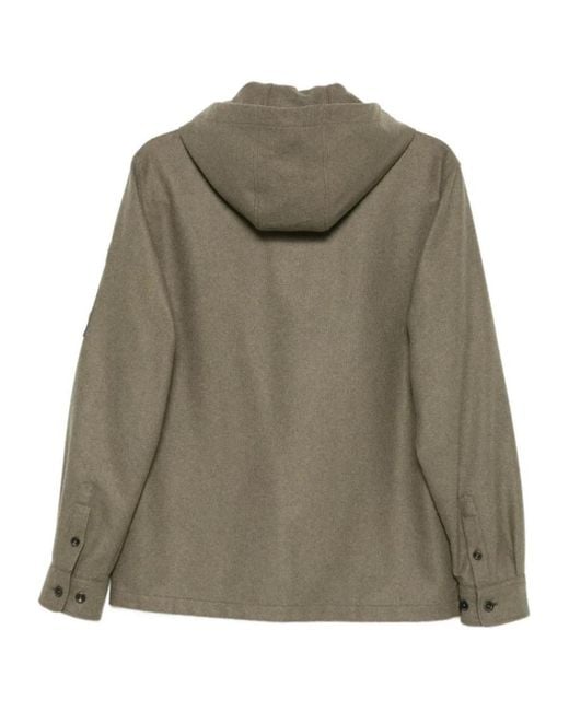 C P Company Green Hooded Buttoned Jacket for men