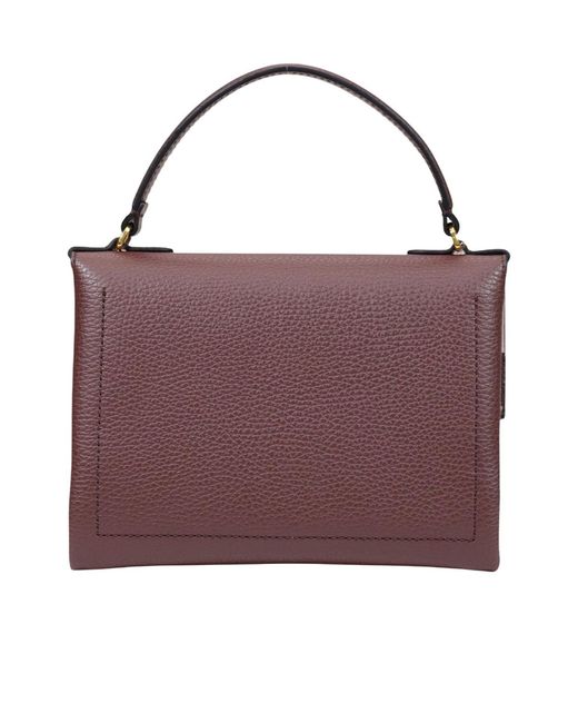 Coccinelle Red Grained Top Handle Shoulder Bag