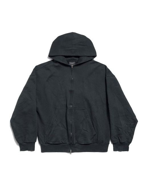 Balenciaga Blue Flipped Uni Zip-Up Hoodie for men