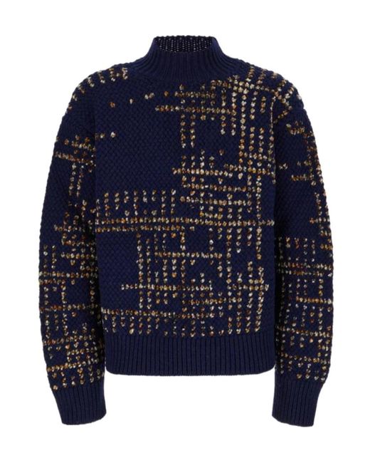 Dries Van Noten Blue Long-Sleeved Sweater for men