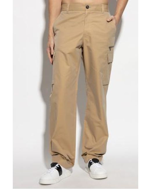Versace Natural Flap-Pocket Trousers for men