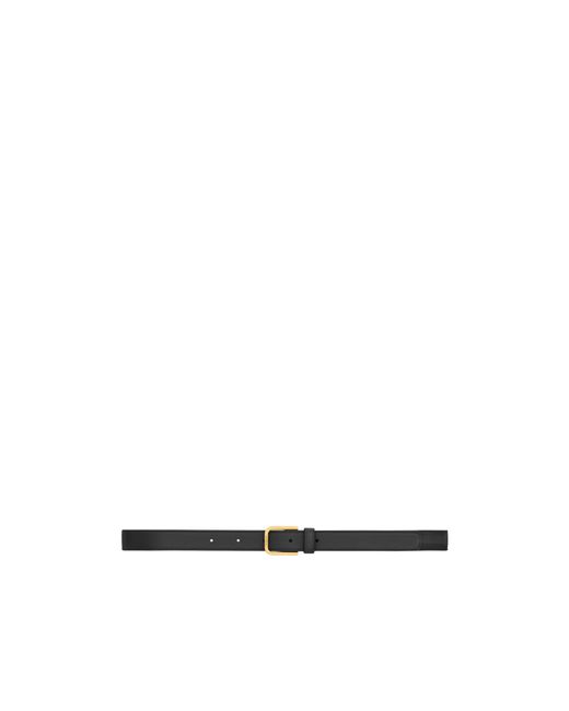 Saint Laurent White Ceinture Minimale En Cuir Lisse