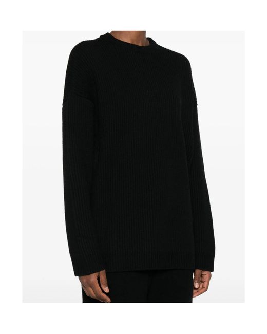 Entire studios Black Oversized Knit Crewneck Jumper