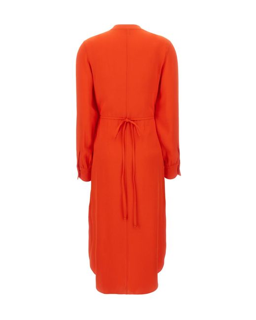 Boss Red Boss Long Sleeved Belted Midi Dress