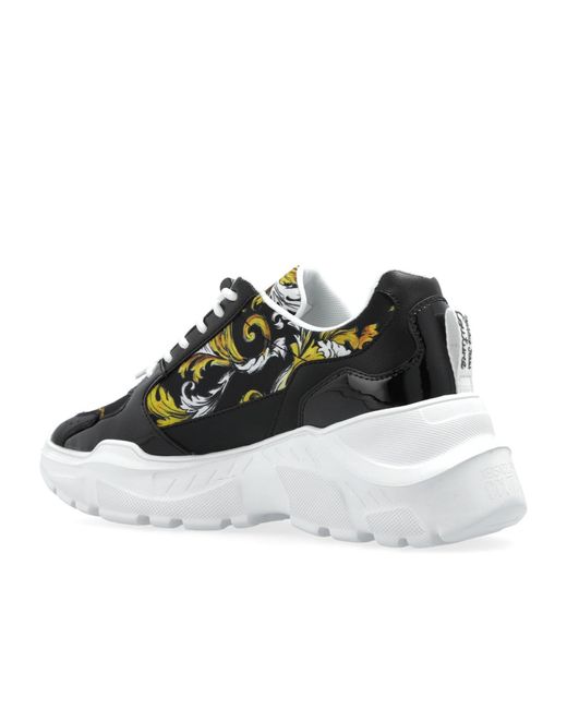 Versace Jeans Black Couture Baroque Print Sneakers