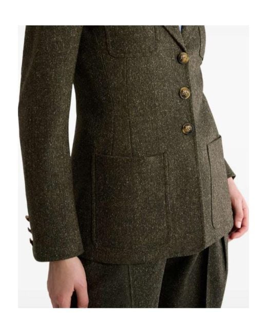 Etro Green Single-Breasted Wool-Blend Jacquard Jacket