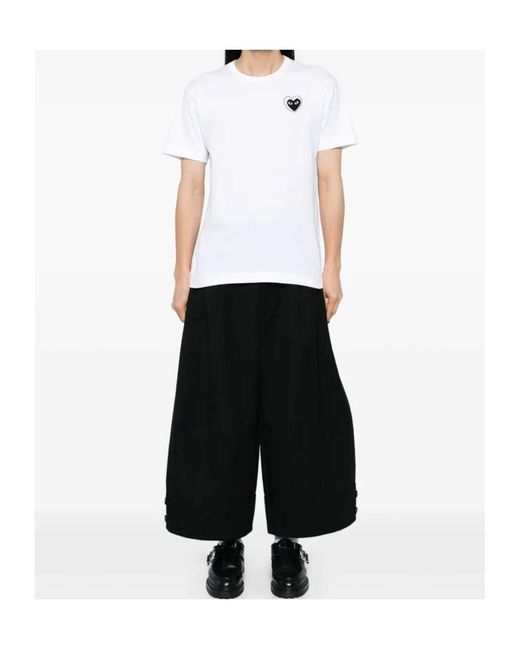 Comme des Garçons White Comme Des Garçons Play Logo Patch Crewneck T-Shirt for men