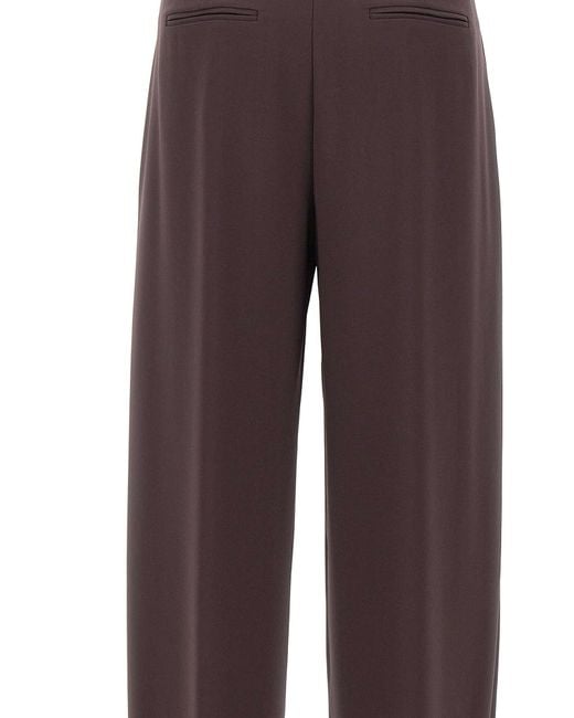 ANDAMANE Purple Casual Trousers With Belt Loops
