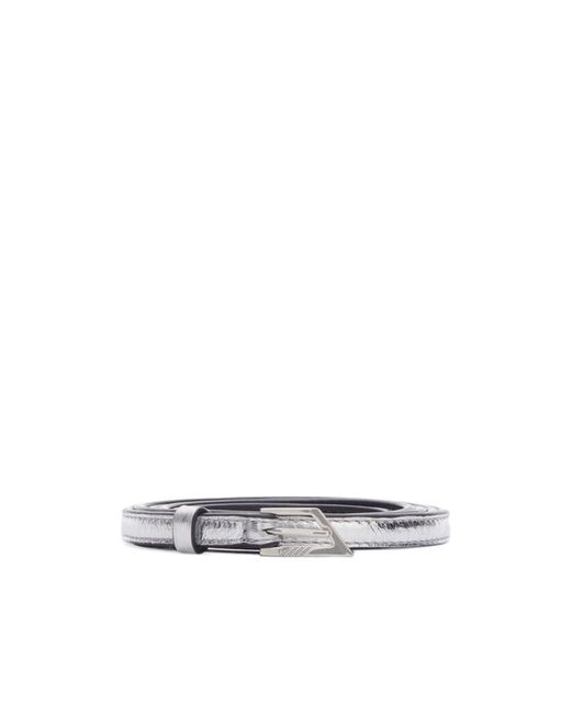 The Attico White Logo-Buckle Belt