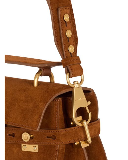 Balmain Brown B-Buzz 23 Foldover Top Tote Bag