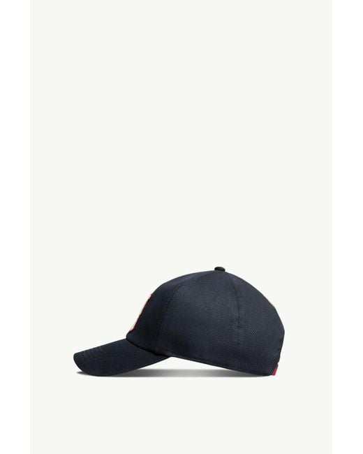 Moncler Blue Cotton Gabardine Baseball Cap for men