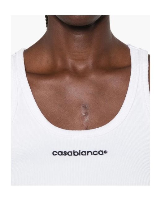 Casablanca Blue Ribbed Vest