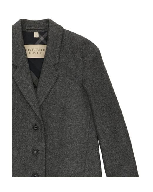 Burberry Gray Single-Breasted Coat