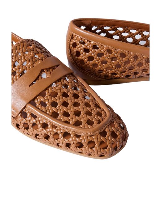 Stuart Weitzman Brown Woven Flat Shoes