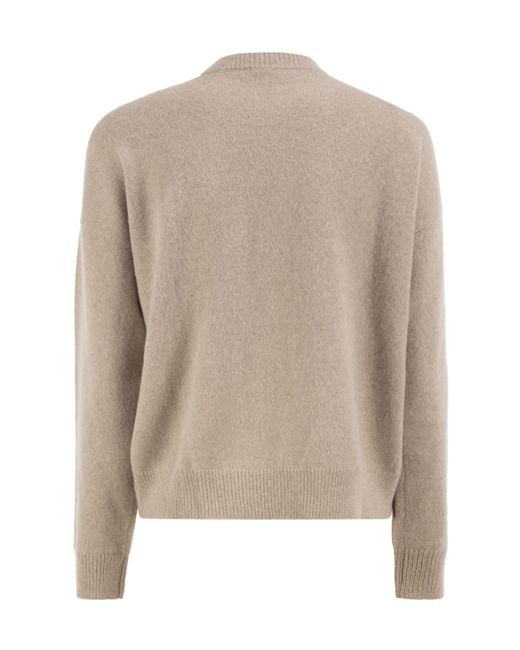 Peserico Natural Crew-Neck Jumper With Sequins