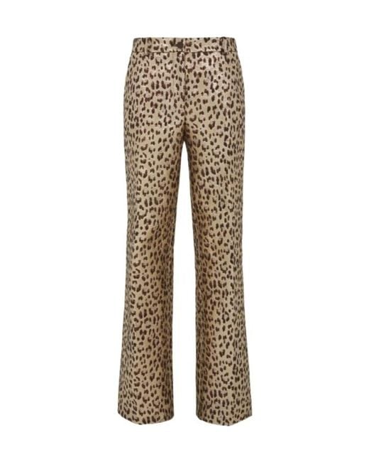 P.A.R.O.S.H. Natural Leopard-Print Trousers