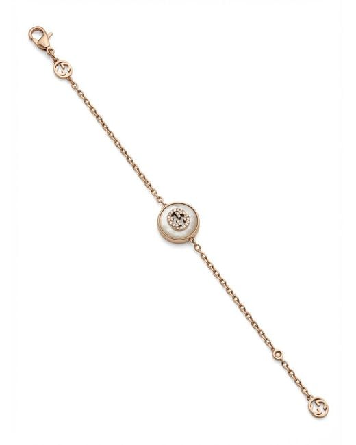 Gucci Metallic Interlocking Diamond 18K Bracelet