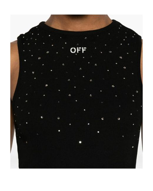 Off-White c/o Virgil Abloh Black Logo Embroidered Embellished Sleeveless Dress