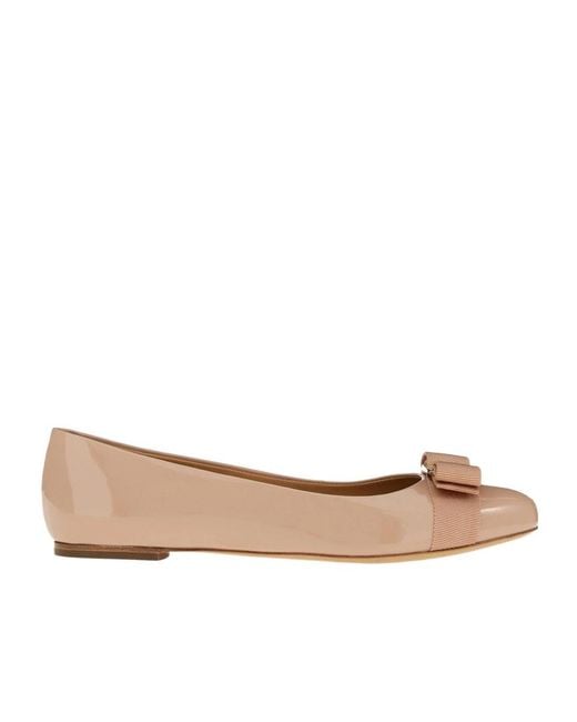 Ferragamo Brown Varina Ballet Flats