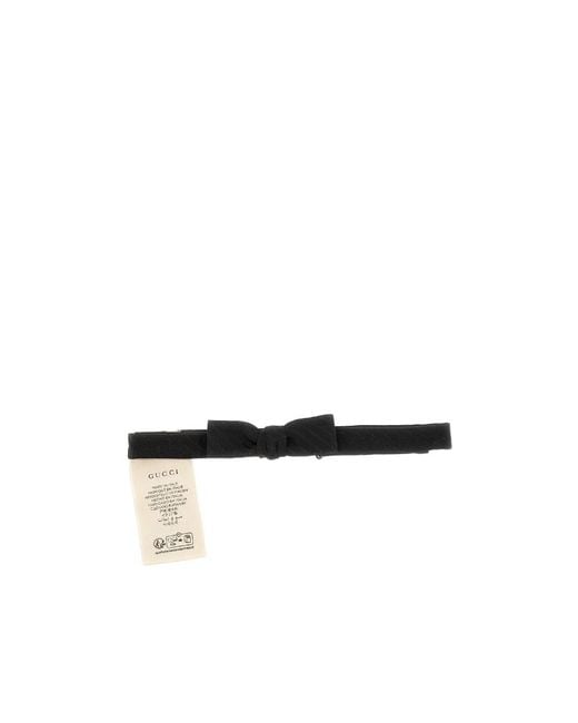 Gucci White Logo Detailed Bow Tie for men