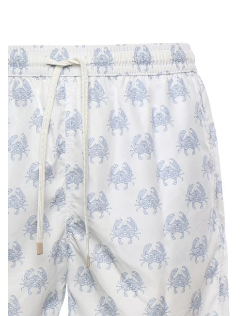 Eleventy White Crab Print Swimwear for men