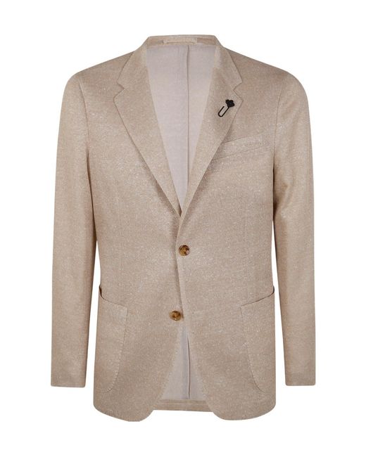 Lardini Brown Long-Sleeved Suit Jacket for men