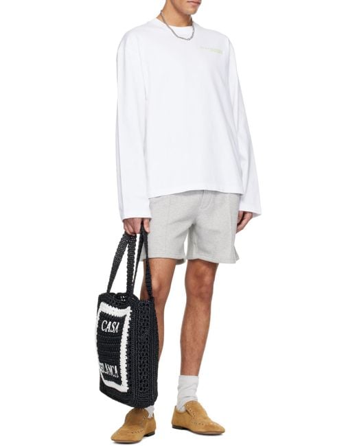 Casablanca White Elastic-Waist Drawstring Shorts for men