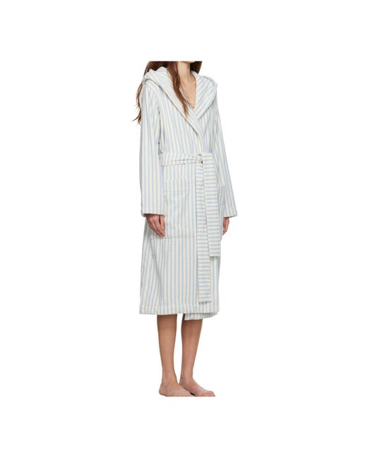 Tekla White Terry Hooded Bathrobe