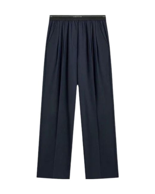 Semicouture Blue Straight-Leg Casual Trousers