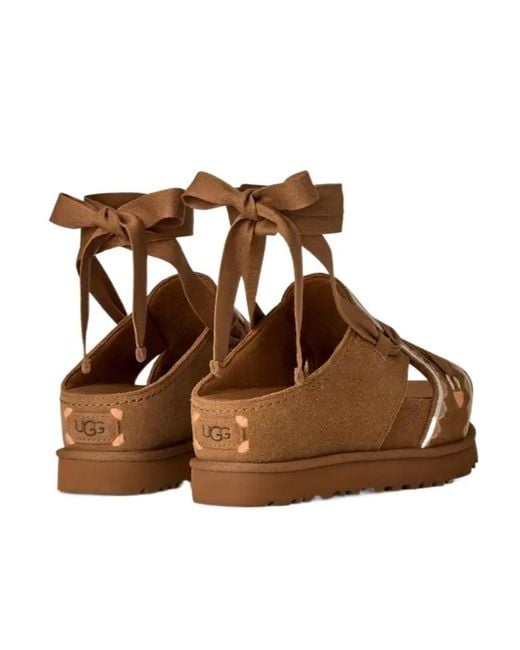 Ugg Brown Goldenstar Hi Artistitch Sandals