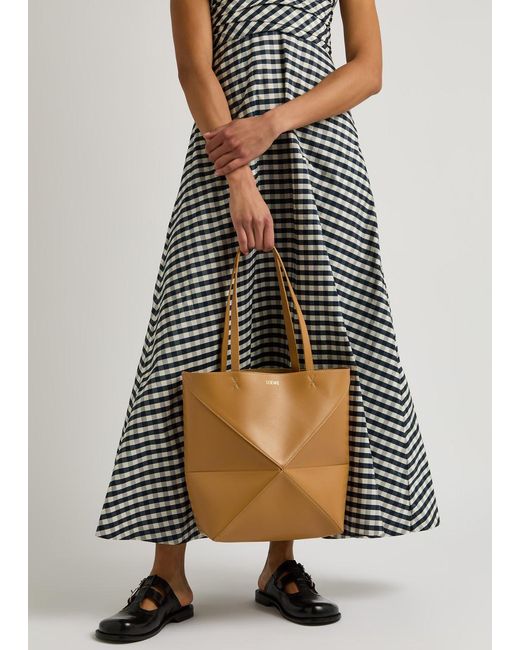 Loewe Brown Puzzle Medium Leather Tote