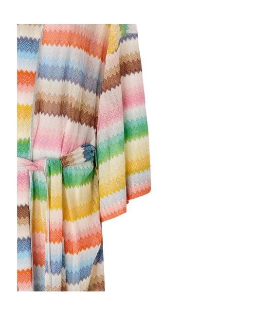 Missoni White Zigzag Belted Beachwear