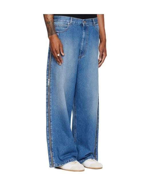 Lu'u Dan Blue Side Zipper Jeans for men