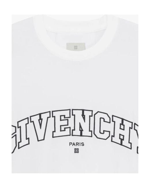 Givenchy White Logo-Embroidered Jersey T-Shirt for men