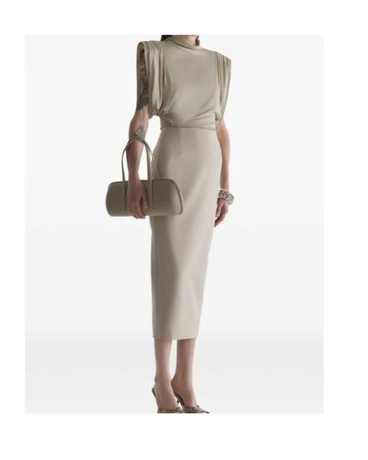 Mugler Gray Turtleneck Top