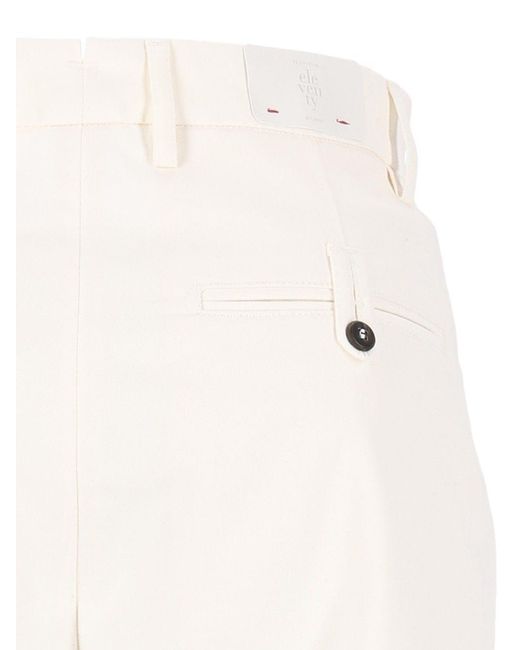 Eleventy White Casual Pants With Belt Loops for men