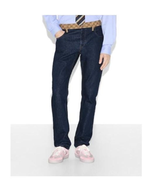Gucci Blue Tapered Denim Pants for men