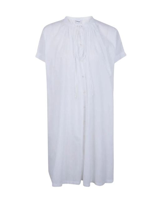 Aspesi White Drawstring Shirt Dress