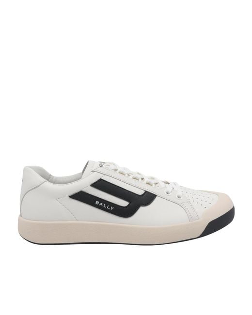Bally White Lace-Up Low-Top Casual Shoes for men