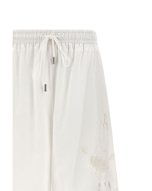 Ermanno Scervino White Drawstring Wide Leg Trousers