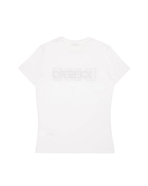 Iceberg White Round Collar Logo T-Shirt for men