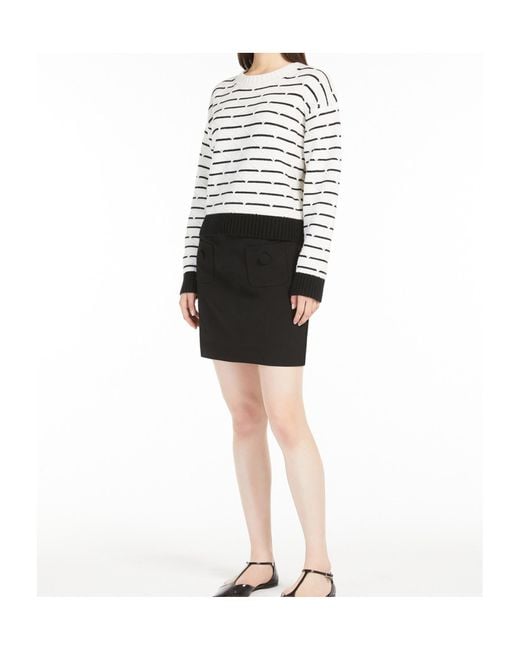 Max Mara White Boxy-Fit Wool And Cashmere Sweater